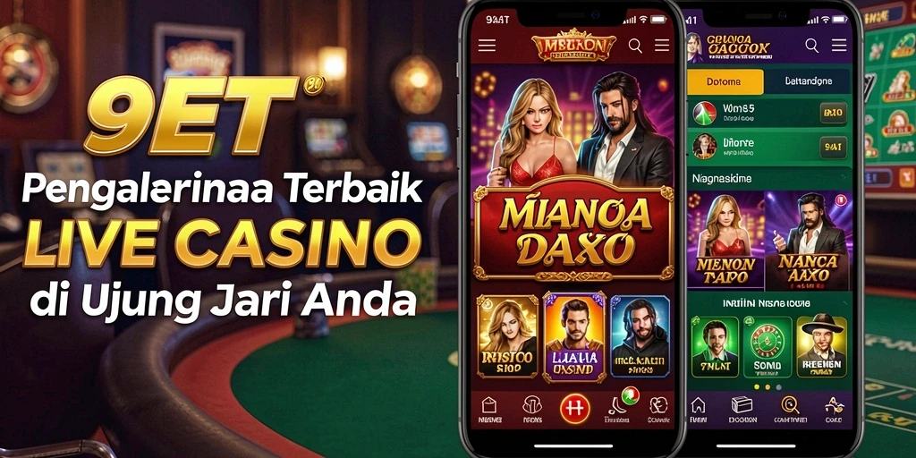 Tampilan menarik dari gameplay Live Casino di 9ET.