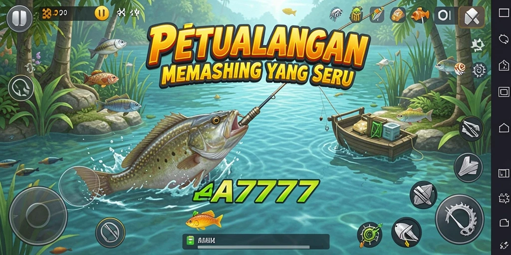 Tampilan gameplay A7777 yang seru dan menantang dalam memancing.