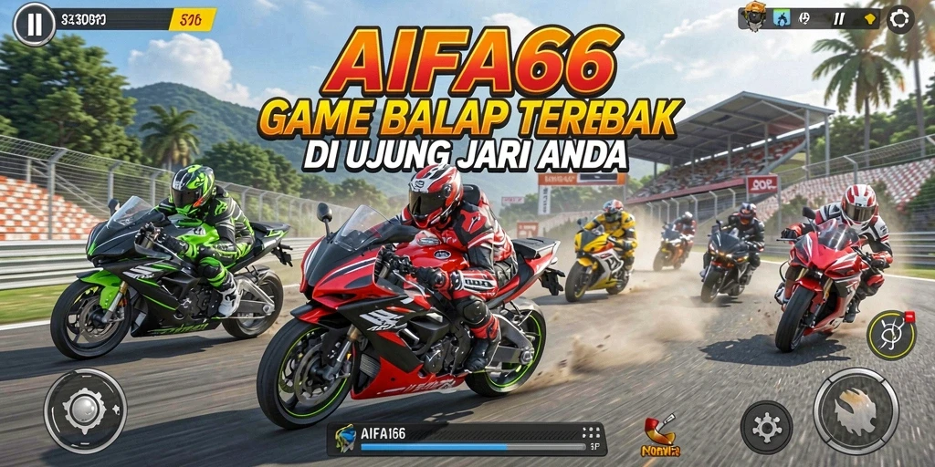 Tampilan seru gameplay balap motor AIFA66 yang mendebarkan.