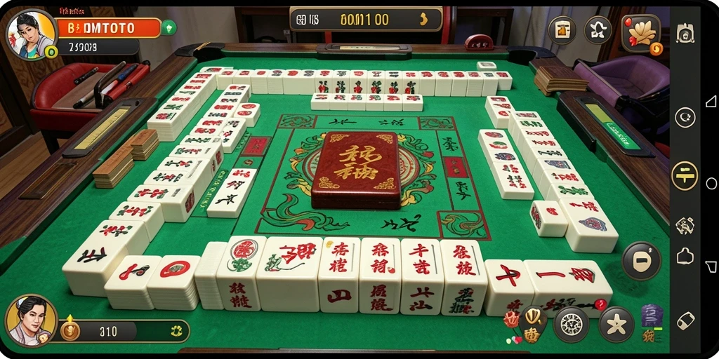 Tampilan menarik gameplay Mahjong di BOMTOTO.