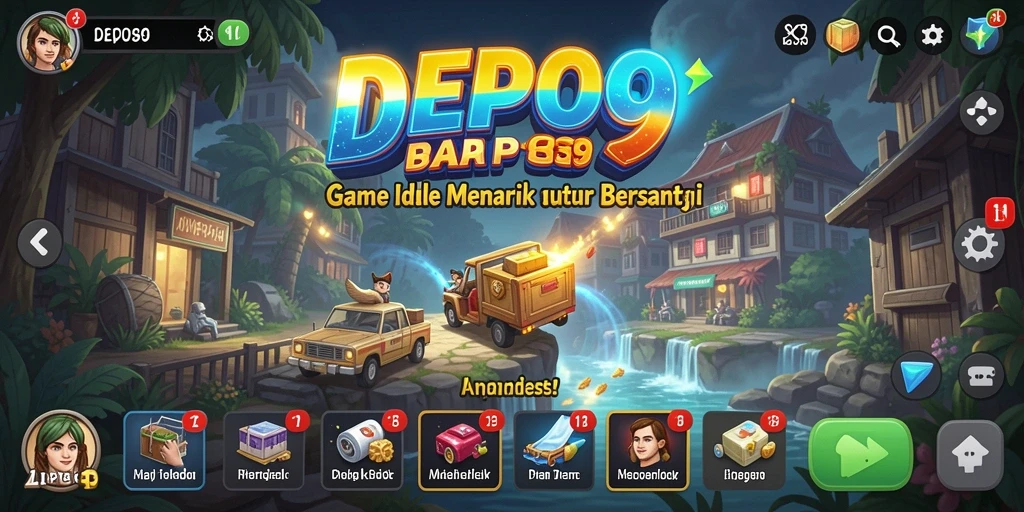 Screenshot gameplay DEPO89 menampilkan pengumpulan sumber daya otomatis.