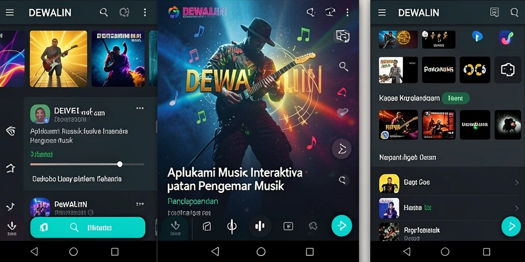 Tampilan screenshot DEWALIN menampilkan antarmuka aplikasi musik yang menarik.