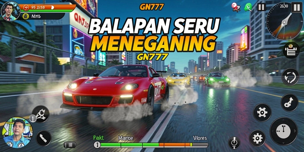 Screenshot GN777 menunjukkan aksi balapan yang seru dan mendebarkan.