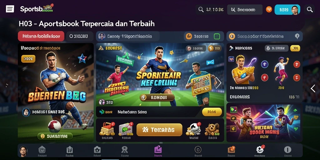 Tampilan antarmuka H03 yang menarik saat gameplay Sportsbook.
