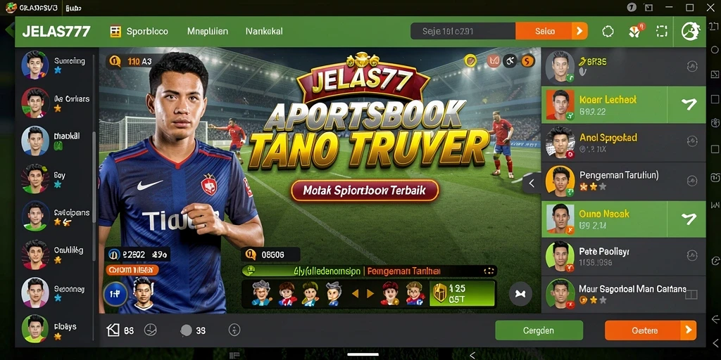 Screenshot utama JELAS777 menampilkan kemudahan taruhan olahraga.