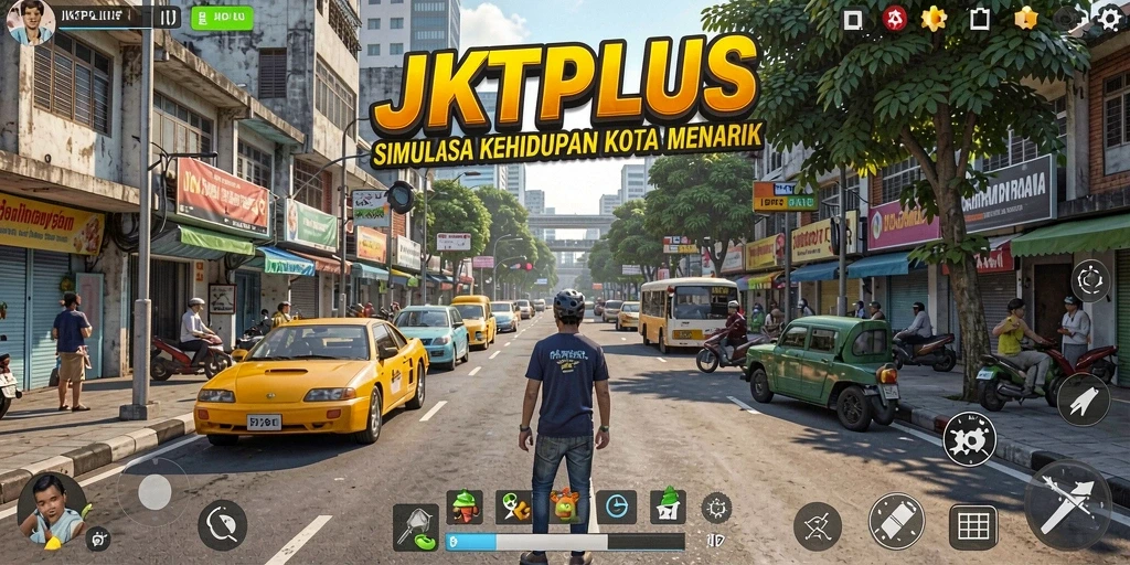 Screenshot menunjukkan gameplay menantang dalam JKTPLUS.