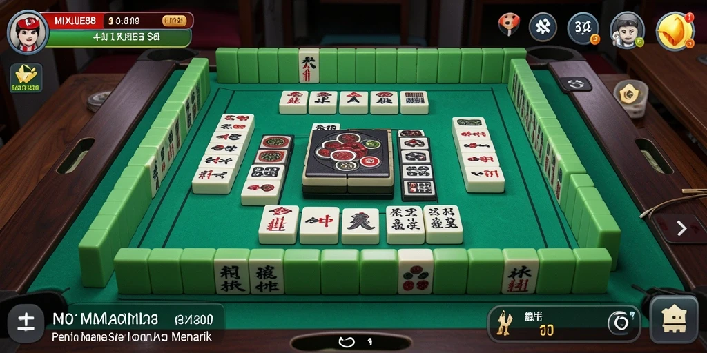 Screenshot gameplay MIXUE88 yang menunjukkan aksi Mahjong yang mendebarkan.