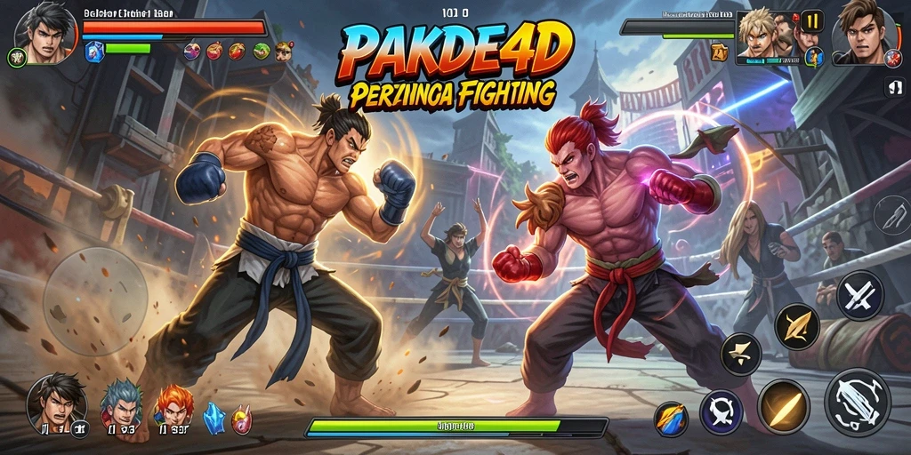 Tampilan gameplay seru dari PAKDE4D dengan pertarungan mendebarkan.