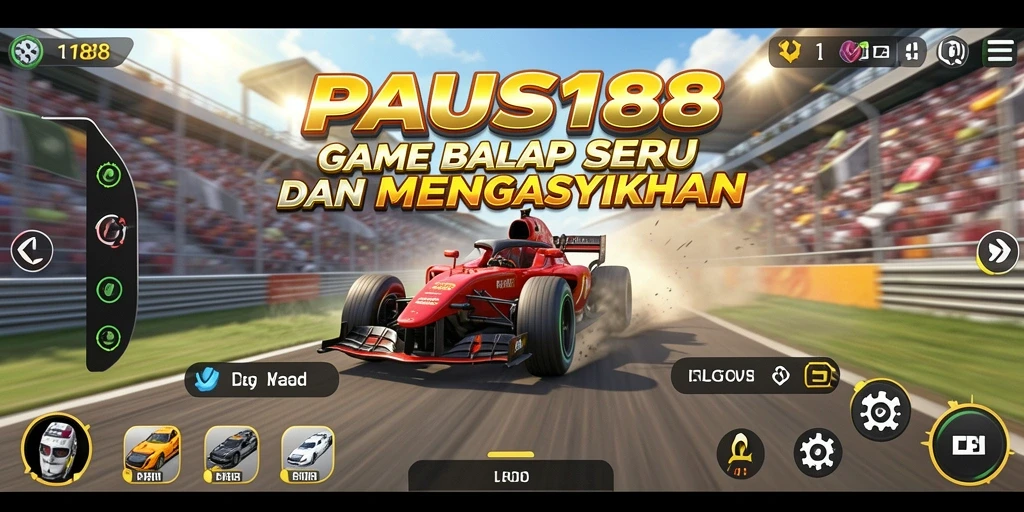 Tampilan gameplay PAUS188 dengan aksi balap yang mendebarkan.