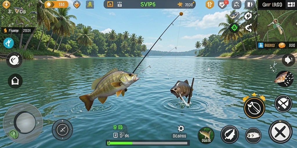Gameplay SVIP6 menampilkan aksi memancing yang menegangkan dan menarik.
