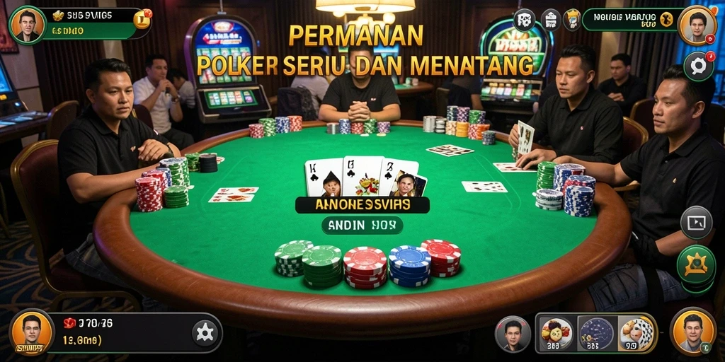 Tampilan menarik dari gameplay SVIP7 dengan kartu dan meja poker.