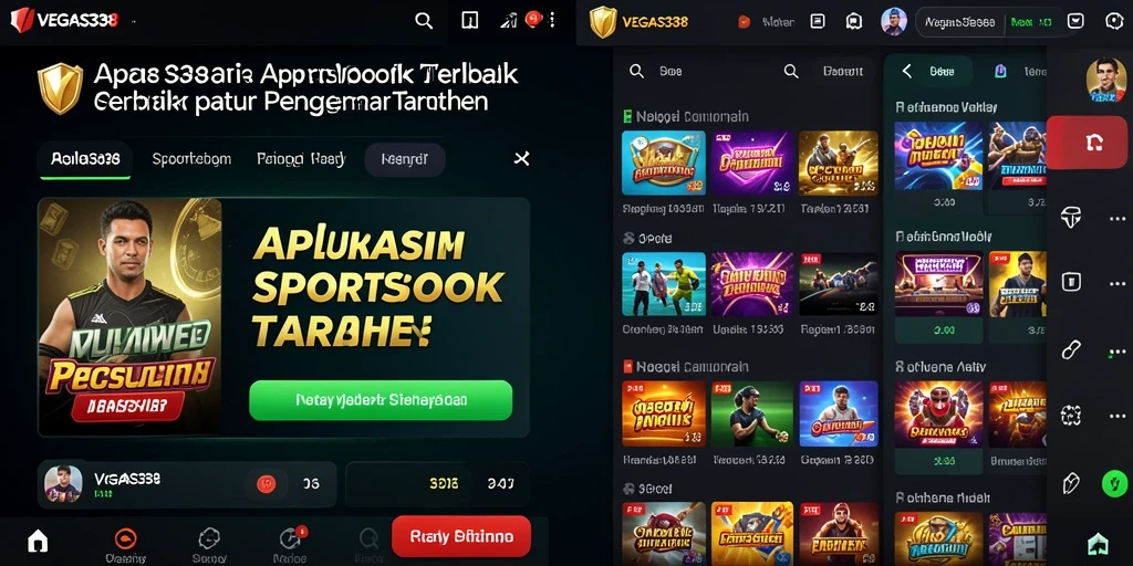Tampilan menarik dari aplikasi VEGAS338 dengan berbagai pilihan taruhan olahraga.